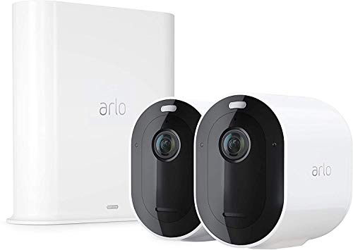 Arlo Pro3, Sistema di Videosorveglianza WiFi con 2 Telecamere sezna fili da esterno 2K HDR, Visione Notturna a Colori, Audio 2 Vie, 160°, BIanco, con 90 giorni di prova gratuita di Arlo Secure