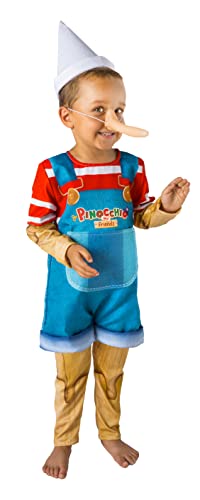 Ciao- Pinocchio burattino Costume Travestimento Bambino Originale (Taglia 5-7 Anni), Colore 14599.5-7