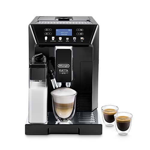 De'Longhi Eletta Evo ECAM 46.860.B macchina da caffè automatica, con sistema lattecrema, cappuccino ed espresso premendo un pulsante, display LCD e tasti sensori, colore nero