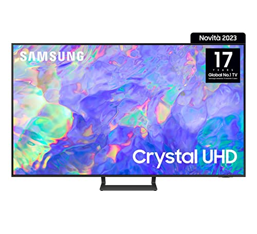 Samsung TV UE55CU8570UXZT Crystal UHD 4K, Smart TV 55' Dynamic Crystal color, HDR, OTS Lite, AirSlim Design, Integrato con Bixby e Alexa compatibile con Google Assistant, Titan Gray 2023