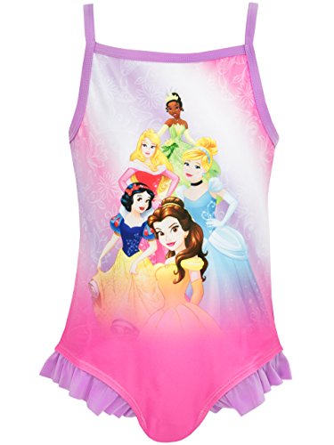Disney Princess Costume da Bagno Ragazze Principesse Rosa 5-6 Anni