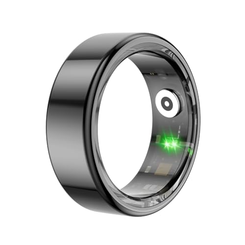 Lovehomily 5.0 Monitor del sonno compatibile Bluetooth IP68 e 5ATM Imformeabile Modalità multi-sport Indossabile R02 Smart Ring Anello fitness tracker for for (Nero 11)