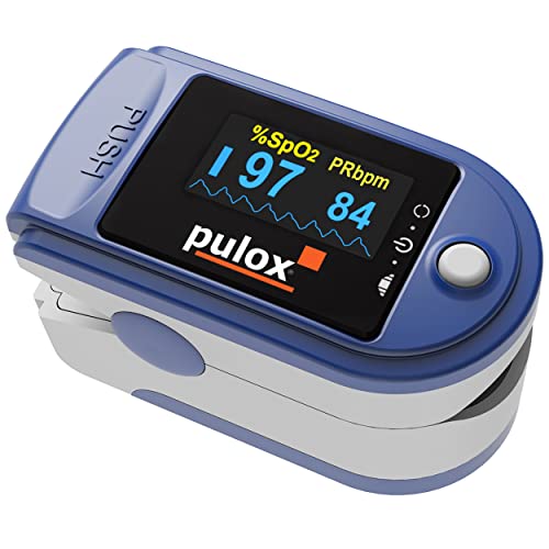 Pulox PO-200 Solo - Saturimetro Da Dito professionale certificato, con Display OLED con Letture Immediate Pulsossimetro misuratore Ossigeno (SpO2), Frequenza Del Polso (PR), per Adulti