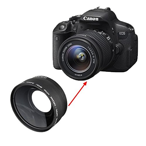 MASUNN 58 Millimetri 0.45 X Grandangolare Obiettivo Macro Fotocamera per Canon EOS 350D 400D 450D 500D 1000D 550D 600D 1100D DSLR