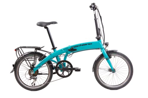 F.lli Schiano Galaxy 20' E-Bike Bicicletta Elettrica Pieghevole per Adulti con Motore 250w e Batteria al Litio 36V 10.4Ah estraibile, Display LCD, 8 Velocità, Colore Blu
