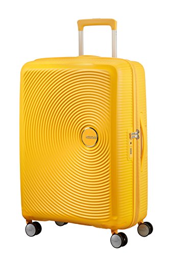 AMERICAN TOURISTER Soundbox - Spinner S Espandibile Bagaglio a Mano, Spinner M (67 cm - 81 L), Giallo (Golden Yellow)
