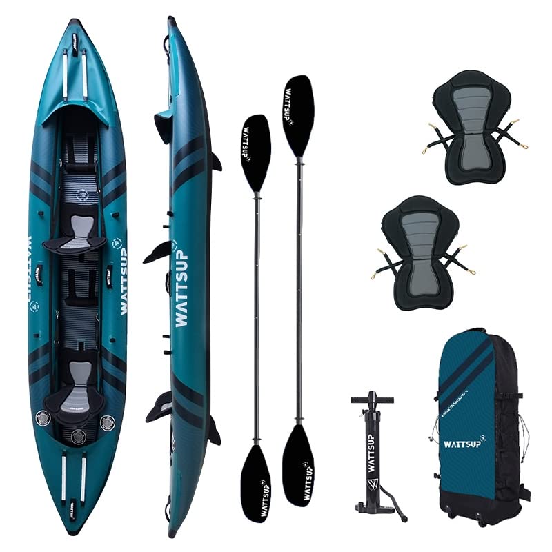 Kayak Gonfiabile Wattsup COD 2 posti - 410 x 85 cm (13'4' x 33') - PVC laminato + Dropstitch - Confezione completa - Max 220 kg