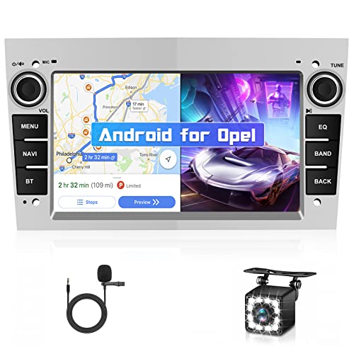 Hikity Autoradio 2 Din Android per Opel Corsa Astra Antara Vectra Meriva Vivaro 7 Pollici Touchscreen Stereo Auto Bluetooth con Schermo GPS Navigazione WiFi Radio RDS FM USB SWC Retrocamera+Canbus