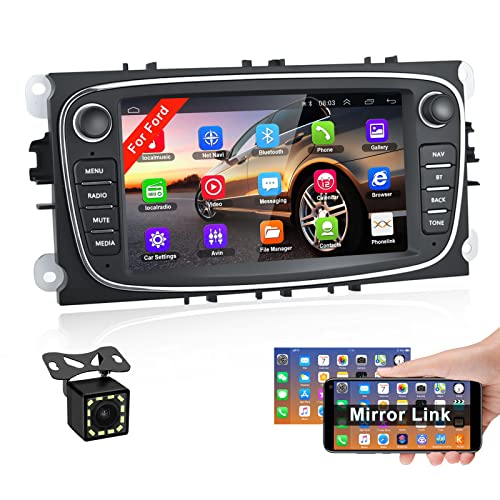 CAMECHO Autoradio 2 Din per Ford GPS Navigatore 7 pollici Touch Screen Android Autoradio WIFI Bluetooth FM Dual USB per Ford Focus Mondeo C-MAX S-MAX Galaxy II Kuga