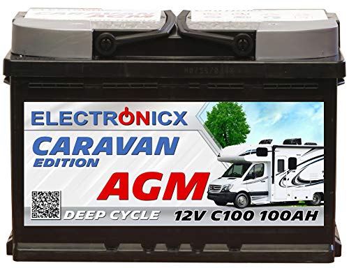Batteria AGM 12v 100Ah Electronicx Caravan Edition V2 batteria solare accumulatore 12v batterie solari 12v alimentazione batteria batteria 12v agm caravan batteria camper gel batteria 12v accumulatore