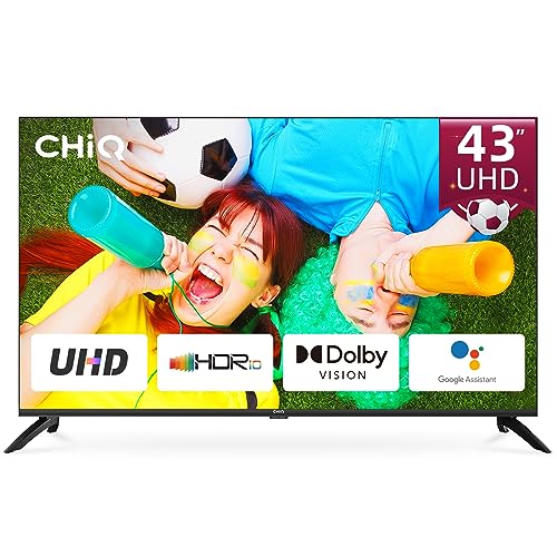 CHiQ U43H7A, Android Smart TV 43 Pollici (108 cm),UHD, 4K, WiFi, Bluetooth, Google Assistant, Netflix, Prime Video, 3 HDMI, 2 USB