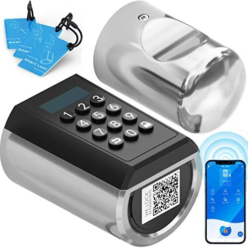 Serratura Porta Smart Blindata, RUILON Cilindro Serratura Elettrica, App Bluetooth, Codice, RFID-Karte