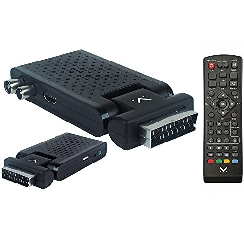Majestic DEC 663N – Mini Decoder scart Digitale terrestre DVB-T/T2 HD, Ingresso USB, Telecomando, HDMI