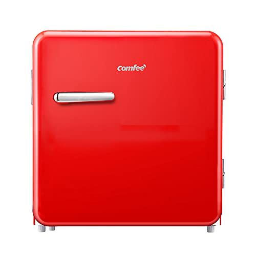 COMFEE’ RCD50RE1RT(E) 47L Mini frigo tavolo mono porta, design Retrò, controllo temperatura regolabile, adatto per casa, ufficio e altre applicazioni domestiche | Colore rosso