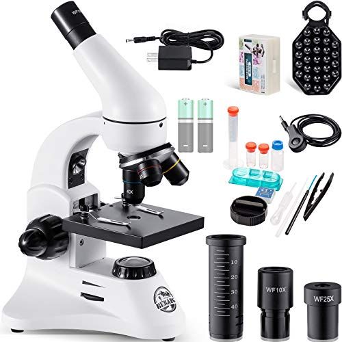 Microscopio Ottico Professionale, 80X a 2000X Microscopi Monoculari Composti Biologici per Bambini e Studenti e Adulti