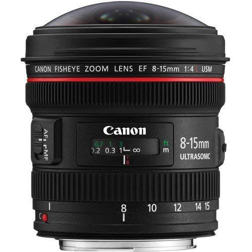 Canon Obiettivo Grandangolare con Zoom, EF 8-15mm f/4L Fisheye USM, Nero