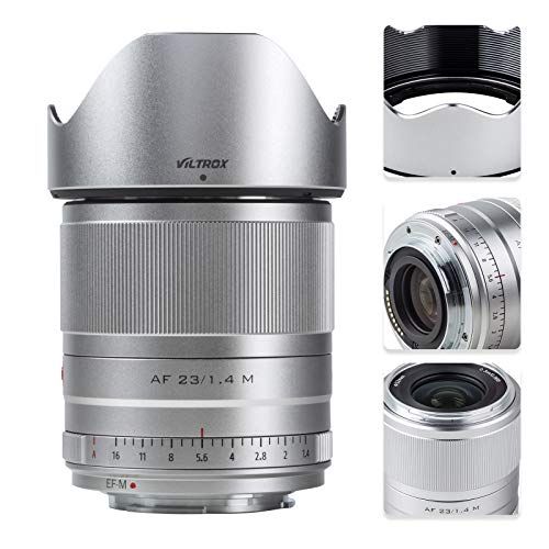 VILTROX 23 mm f/1.4 Auto Focus M-Mount Lens compatibile con Canon, grandangolare grande apertura APS-C Prime obiettivo compatibile per fotocamere Canon EOS M M6Ⅱ M50 M5 M3 M100 M10