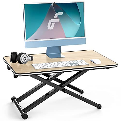 Fenge Standing Desk Scrivania Regolabile In Altezza 26”/65.3cm Convertitore Scrivania In Piedi (Giallo) SD255006WO