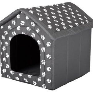 HobbyDog – Cuccia per cane o gatto in forma di casetta, motivo: impronte di zampe