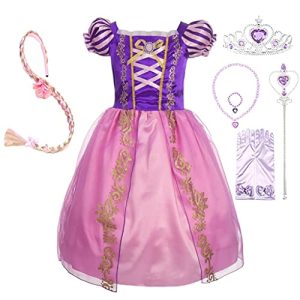 Lito Angels Costume da Principessa Rapunzel per Bambina, Vestito da Festa di Compleanno